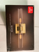 Globe Electric 63000052 18" 2-Light Vanity Light, Matte Brass Finish, Ribbed Glass Shade, Bathroom Décor, Home Décor, Home Improvement, Soft Glam Light, Makeup Lighting, Beauty Room Accessories