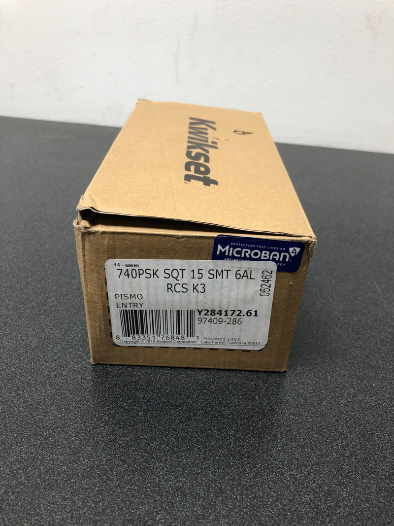 Kwikset Pismo Metal Square Door Knob in Satin Nickel