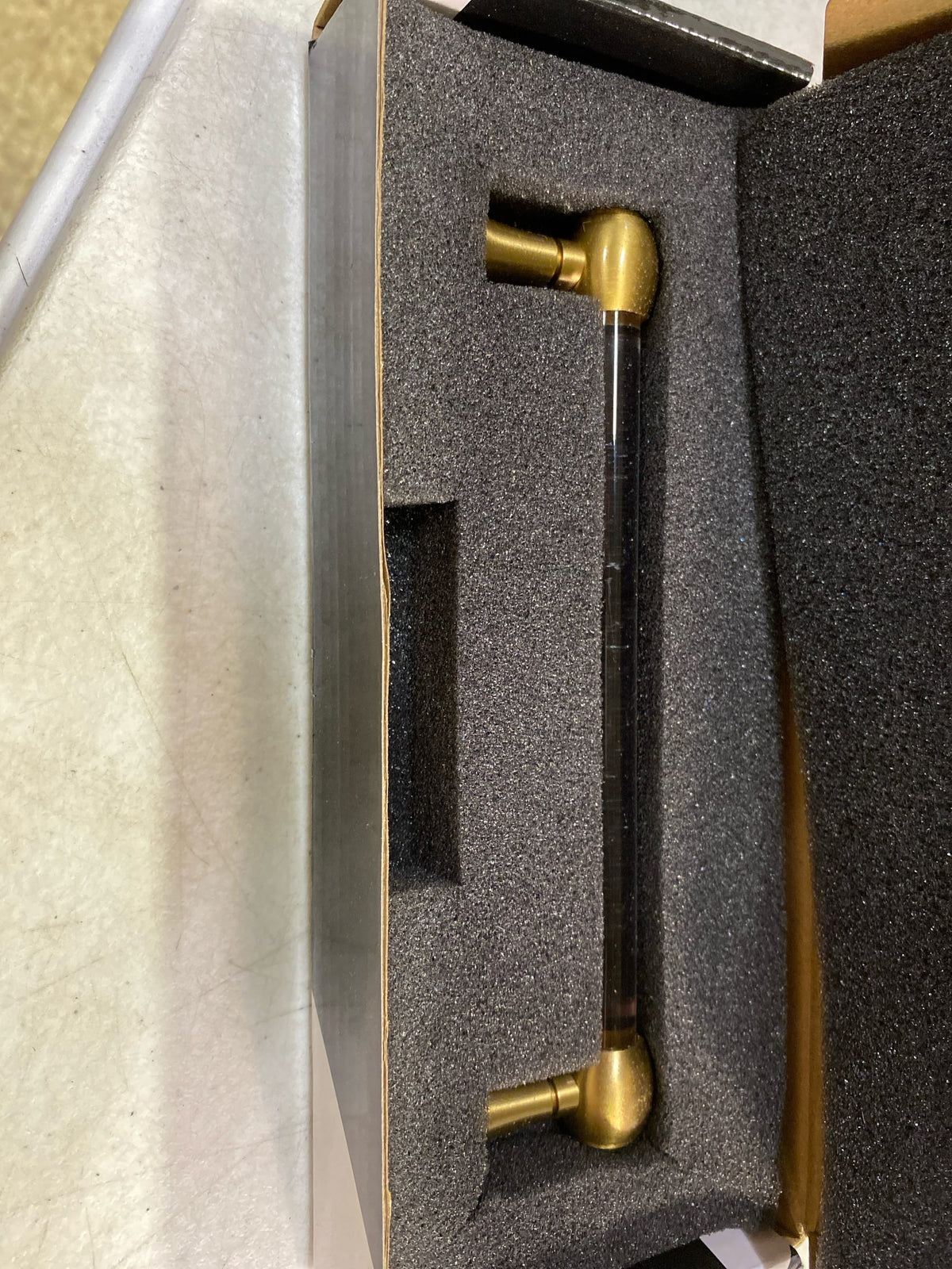 Alno A870-6-SB Royale 6" Center to Center Acrylic Bar Solid Brass Cabinet Handle / Drawer Pull - Satin Brass