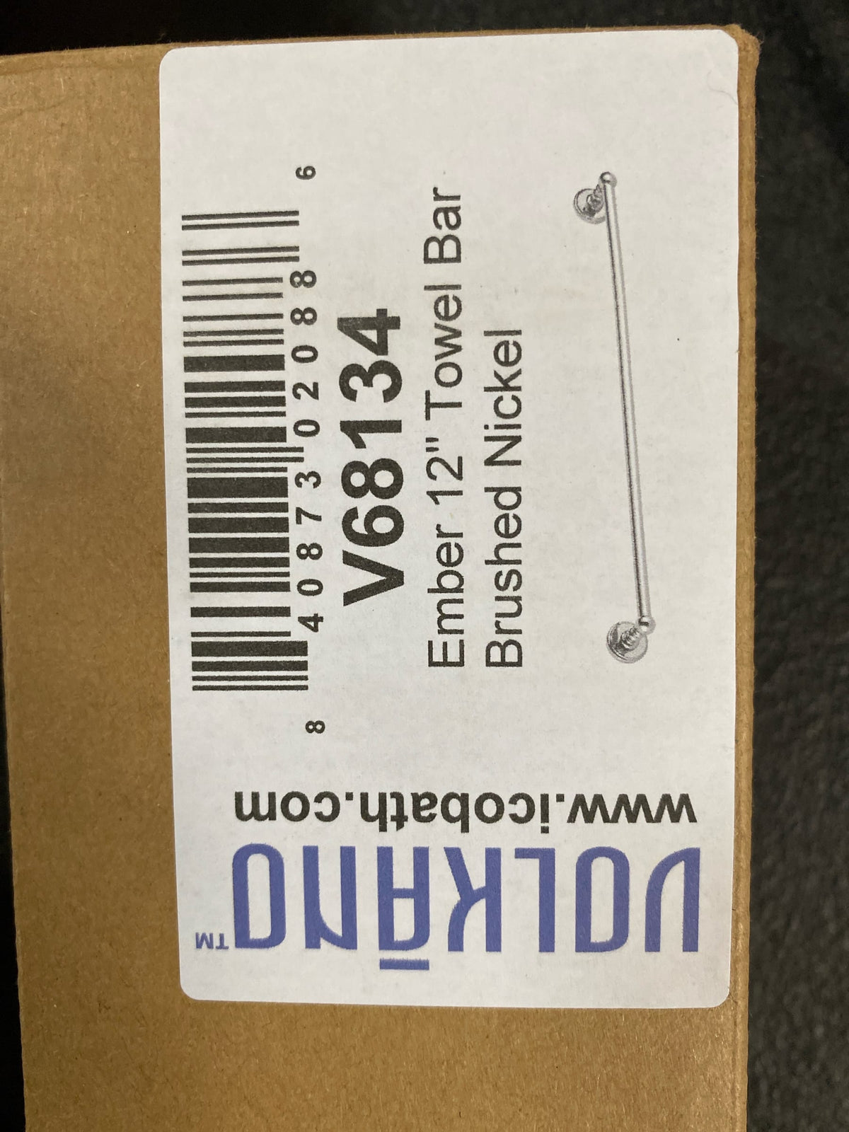 ICO Bath V68134 Ember 13-7/8" Towel Bar - Brushed Nickel