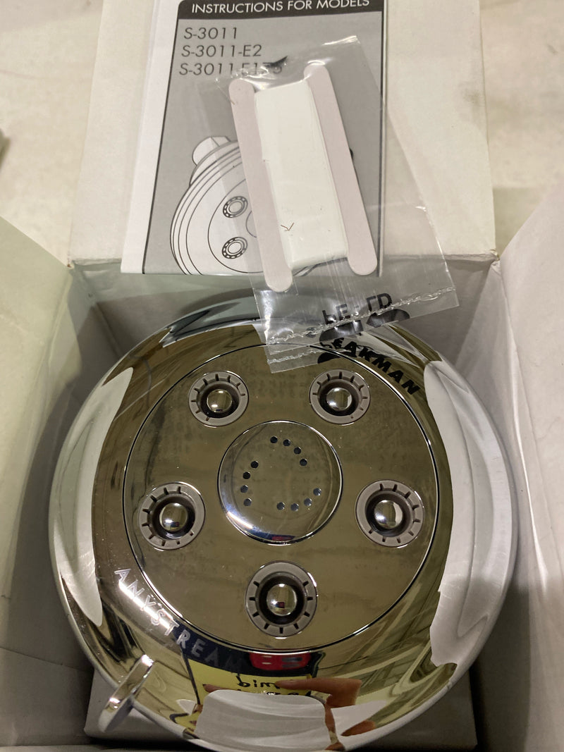 Speakman S-3011 3-Spray 4.5 in. Single Wall Mount Fixed Adjustable Shower Head in Polished Chrome