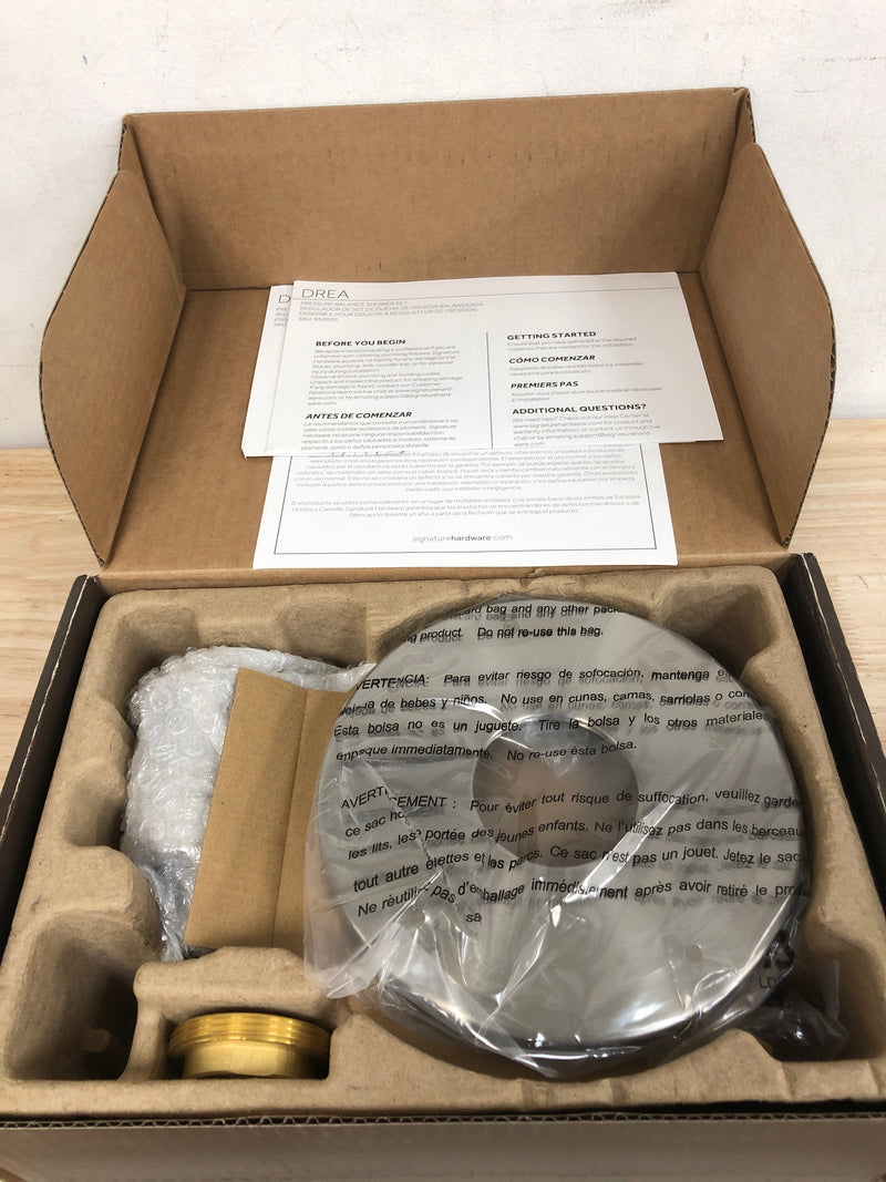 Signature Hardware SHDR8010ZBN Drea Pressure Balanced Valve Trim Only  - Less Rough-In Valve - Brushed Nickel