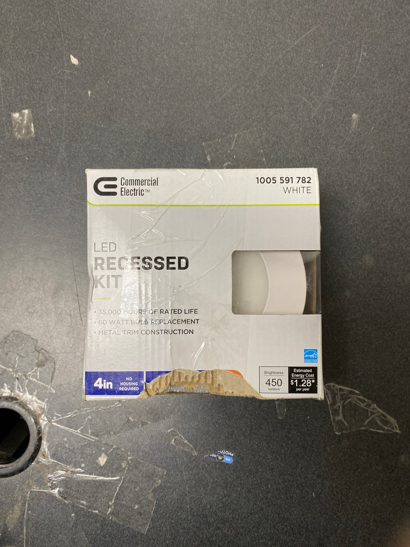 Commercial electric 91510 Box on Top Integrated LED 4 in Round  Canless Recessed Light for Kitchen Bathroom Livingroom, White Soft White