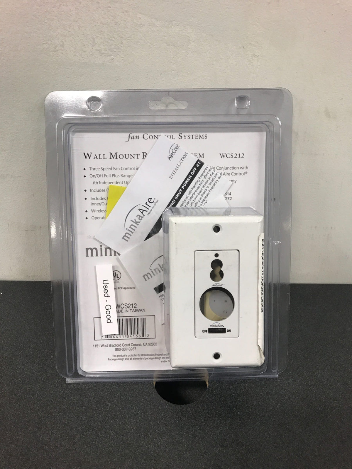 Minka Aire 3-Speed Off-White Wall-Mount Ceiling Fan Remote Control