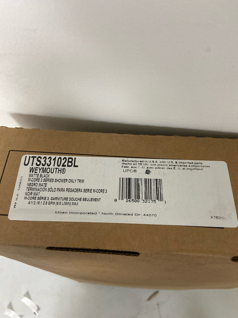 Moen UTS33102BL Weymouth Multi Function Pressure Balanced Valve Trim Only with Single Lever Handle - Matte Black