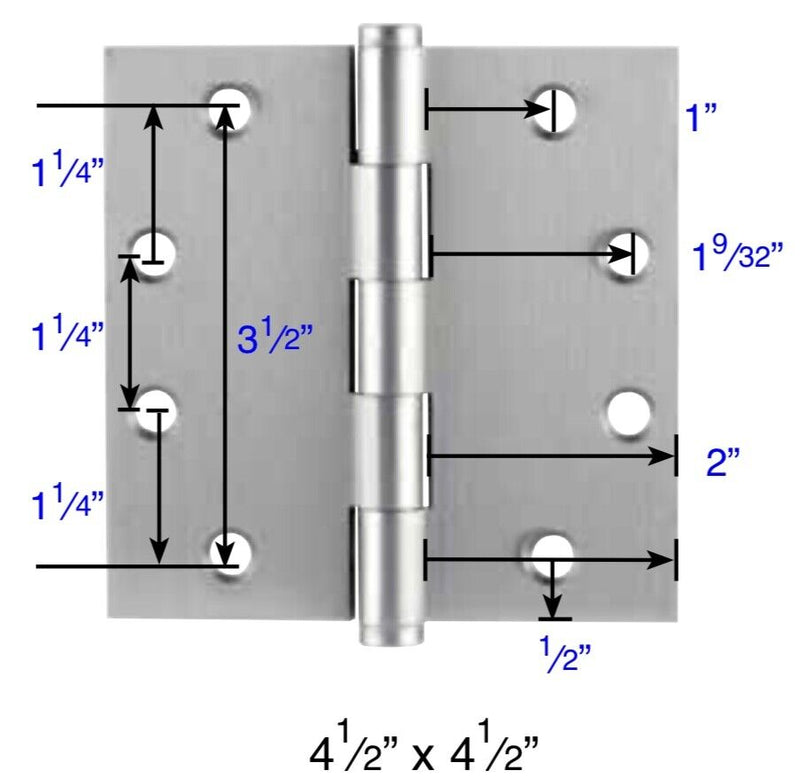 Emtek 9201519 Plain Bearing Heavy Hinge 2pc 4-1/2" x 4-1/2" US19 Color: Black