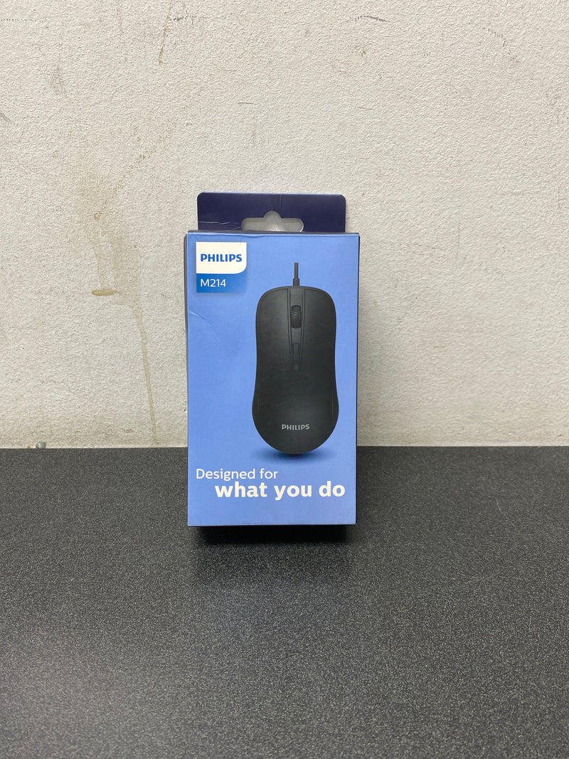 Philips 3-Button USB Mouse for Laptop, PC or Mac OS | Optical Wired Mouse, Adjustable DPI | Quiet & Accurate with Quick-Scroll | Ambidextrous Design for Home or Office (SPK7214)