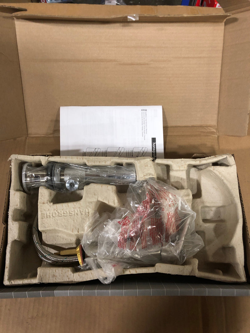 Hansgrohe 71710821 Talis E 1.2 GPM Single Hole Bathroom Faucet with QuickClean, ComfortZone and EcoRight Technology - Includes Metal Pop-Up Drain Assembly - Brushed Nickel