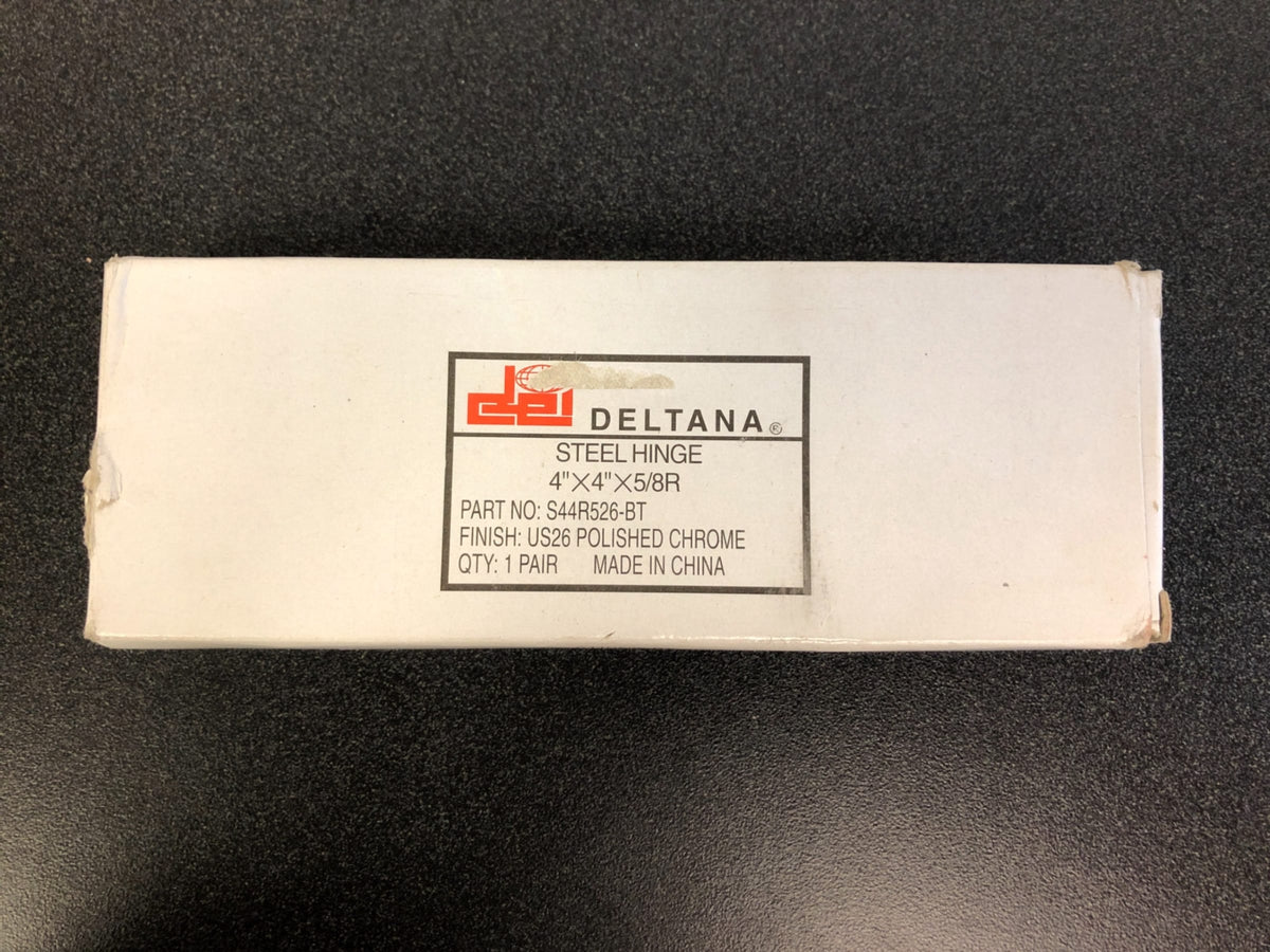 Deltana 4" x 4" Plain Bearing 5/8" Radius Corners Mortise Hinge - Pair - Polished Chrome