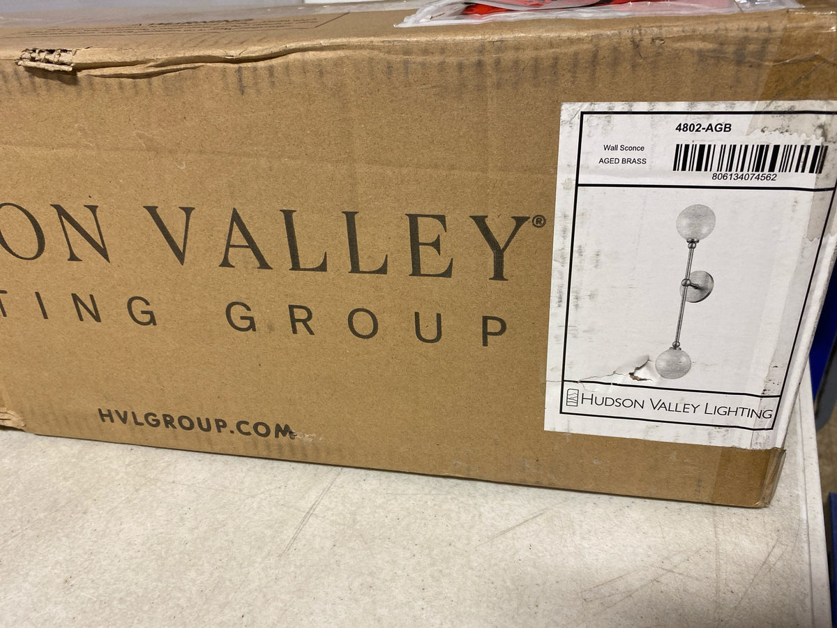 Hudson Valley Lighting 4802-AGB Andrews - 8W 2 LED Wall Sconce-24 Inches Tall and 4.75 Inches Wide, Finish Color: Aged Brass