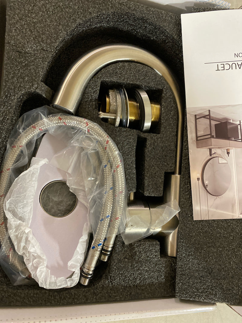 Bwe B-96020-C Single Hole Single-Handle Bar Faucet With Swivel Spout in Stainless Steel