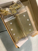 Emtek 96214US4 4" x 4" Solid Brass Square Corner Plain Bearing Mortise Hinge - Pair - Satin Brass