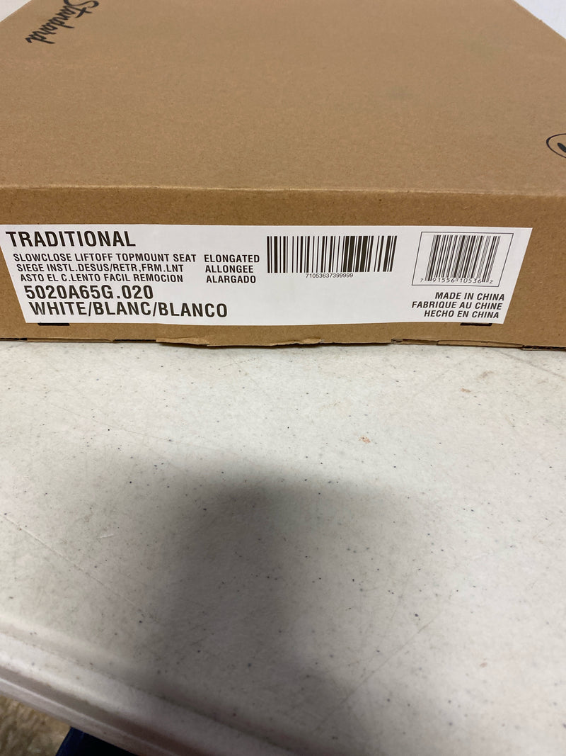 American Standard 5020A65G.020 Elongated Closed-Front Toilet Seat with Soft Close, Grip Tight, and Quick Release - White