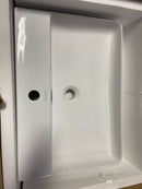 Swiss madison SM-PS305 Modern White Ceramic Rectangular Chateau Pedestal Bathroom Vessel Sink with Round Single Faucet Hole