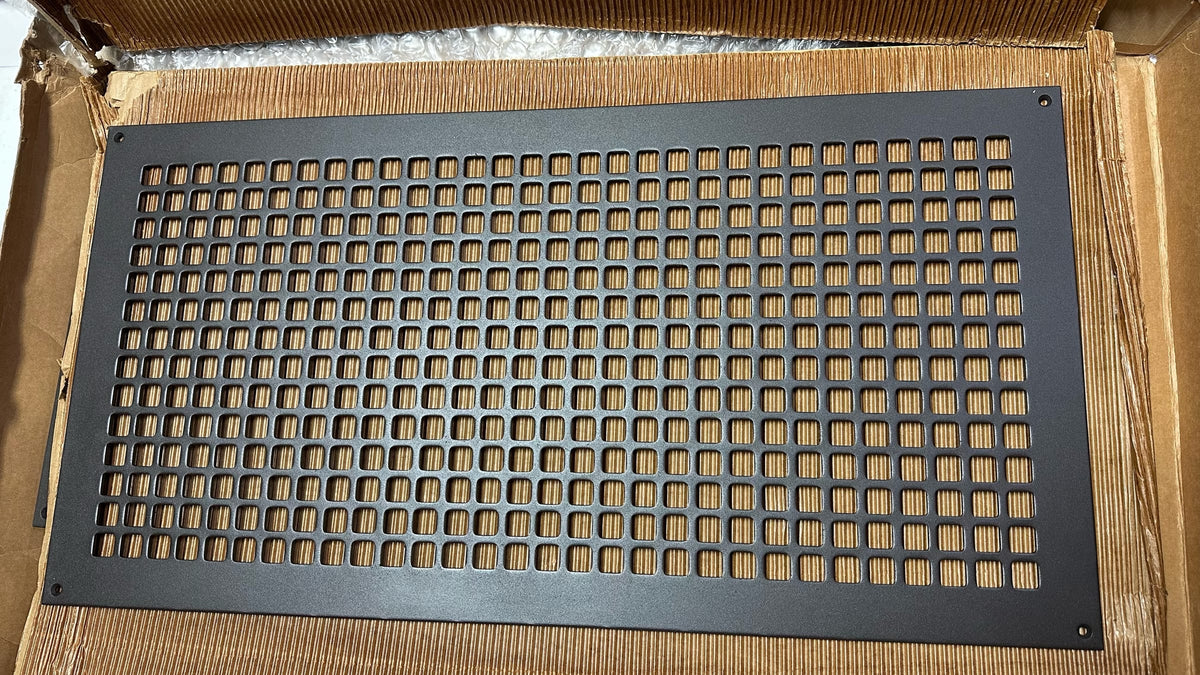 Reggio Registers G1733-SRBH Grid Series 14" x 30" Grille with Mounting Holes - Oil Rubbed Bronze Steel