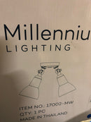 Millennium lighting 17002-MW 3000 Lumen Low Voltage Matte White Hardwired Outdoor Security Flood Light with Adjustable Lamp Head (1-Pack)
