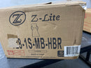 Z-Lite 728-1S-MB-HBR Soriano 10" Tall Wall Sconce - Matte Black / Heritage Brass