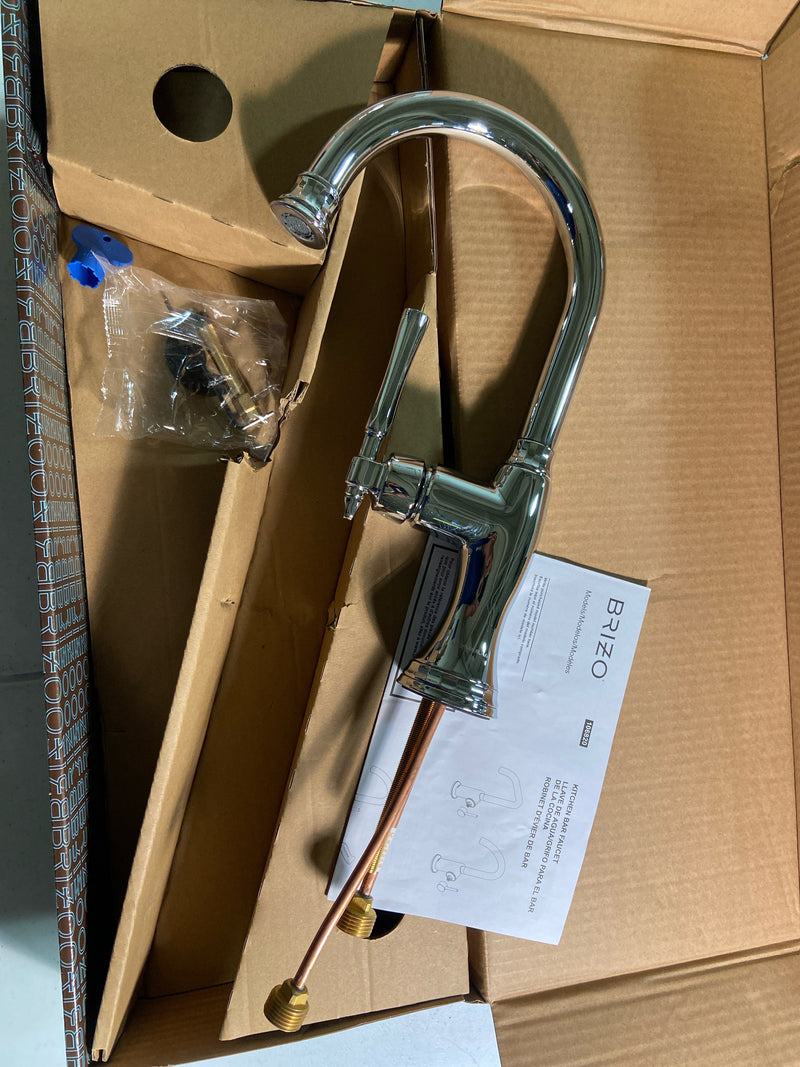 Brizo 61058LF-PC Tulham 1.8 GPM Single Hole Bar Faucet with Swivel Spout - Chrome