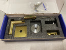 Linnea HRB-11-CFS-SBR 304 Grade Stainless Steel 3-1/8 Inch Projection Concrete Mount Hand Rail Bracket with Flat Clamp and Square Rose - PVD Satin Brass
