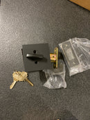 Emtek 8469US19 Square Brass Modern Single Cylinder Keyed Entry Deadbolt - Flat Black