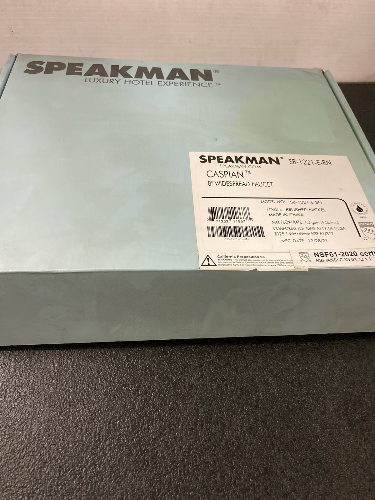 Speakman SB-1221-E-BN Caspian 1.2 GPM Widespread Bathroom Faucet and Free Metal Pop-Up Drain Assembly - Brushed Nickel