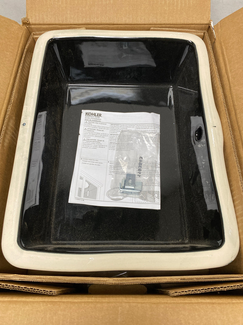 Kohler K-8189-7 Verticyl 17-1/8" Rectangular Vitreous China Undermount Bathroom Sink with Overflow - Black Black