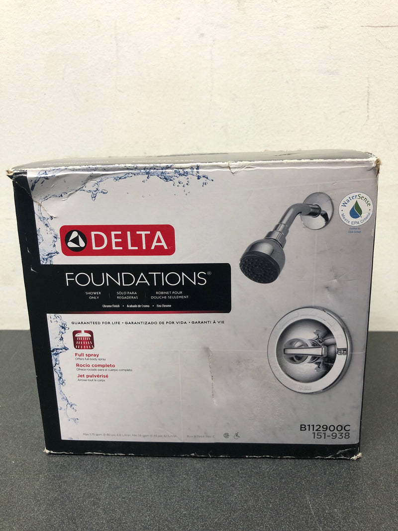 Delta B112900C Foundations Single-Handle 1-Spray Shower Faucet in Chrome (Valve Included)