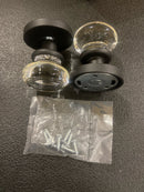 Emtek 5059MDCUS19 Modern Disc Non-Turning Two-Sided Dummy Door Knob Set with Disk Rose from the Brass Modern Crystal Collection - Flat Black