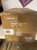 JONATHAN Y JYL9612A Paolo Farmhouse Industrial Iron Scroll Drum Shade LED Ceiling Fan with Remote, for Bedroom, Living Room, Dining Room 52" 3 Light, Black