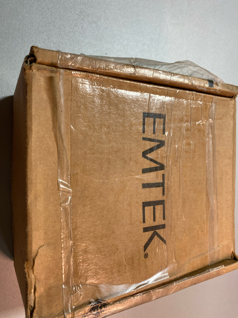 Emtek 5123HLOUS19LH Helios Left Handed Single Cylinder Keyed Entry Door Lever Set with Modern Rectangular Rose - Flat Black