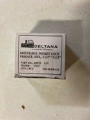 Deltana SDP25U15 Solid Brass 2-1/2" x 2-3/4" Adjustable Pocket Door Passage Lock - Satin Nickel