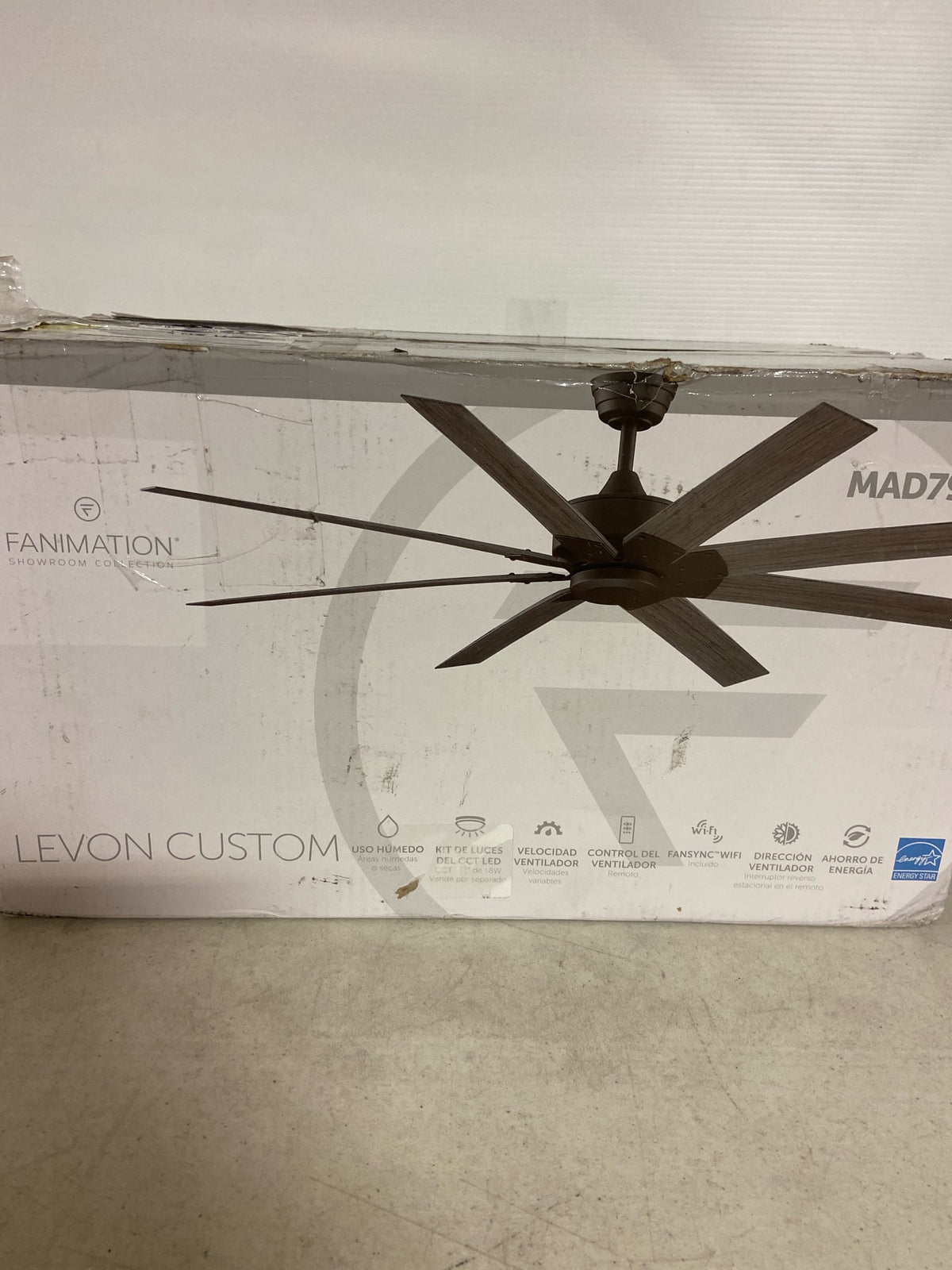 Fanimation Levon Custom Indoor/Outdoor Ceiling Fan DC Motor - Black