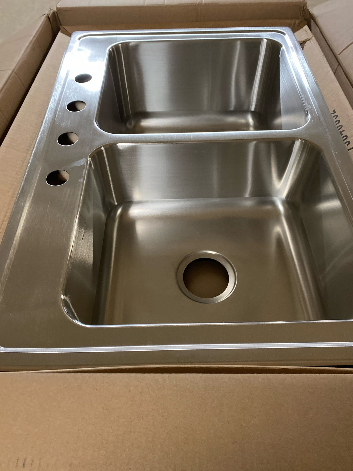 Elkay STLR3322R4 Gourmet 33" Double Basin Drop In Stainless Steel Kitchen Sink - 4 Faucet Holes