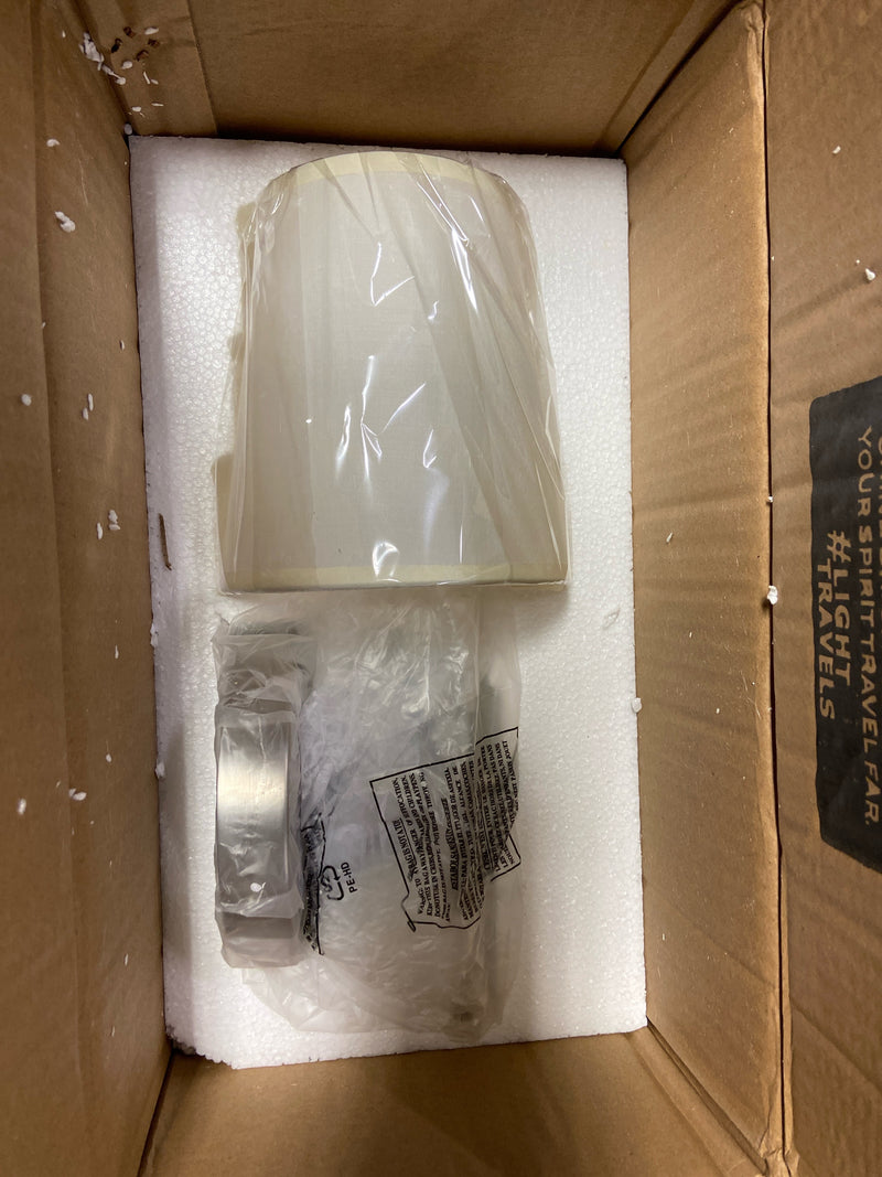 Elegant Lighting LD6004W6BR Brass Mel 15" Wall Sconce with Linen Shade