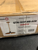 Dainolite QTN-181P-MB-AGB Quentin 18" Wide Pendant - Matte Black / Aged Brass / Gold
