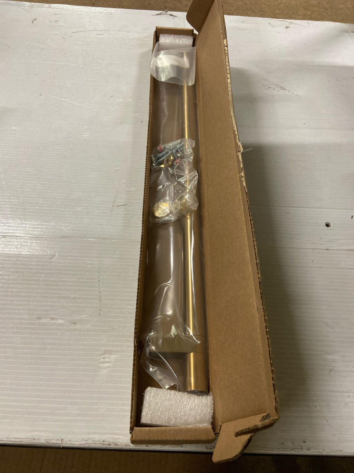 Emtek 84171.RCBUS4.SMUS4 Smooth 18 Inch Center to Center Bar Appliance Pull with Rectangular Bar Stem from the SELECT Collection - Satin Brass / Satin Brass Stem