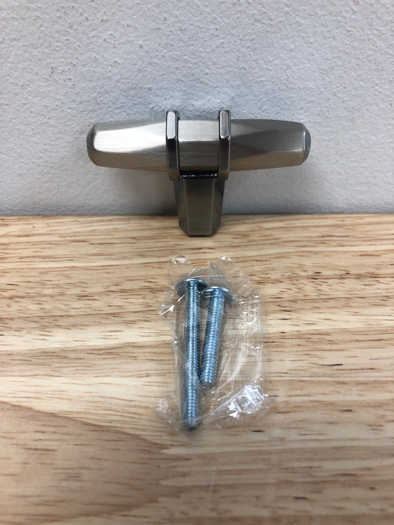Amerock BP36647G10BCR London 2-1/2 Inch Bar Cabinet Knob - Satin Nickel / Black Chrome