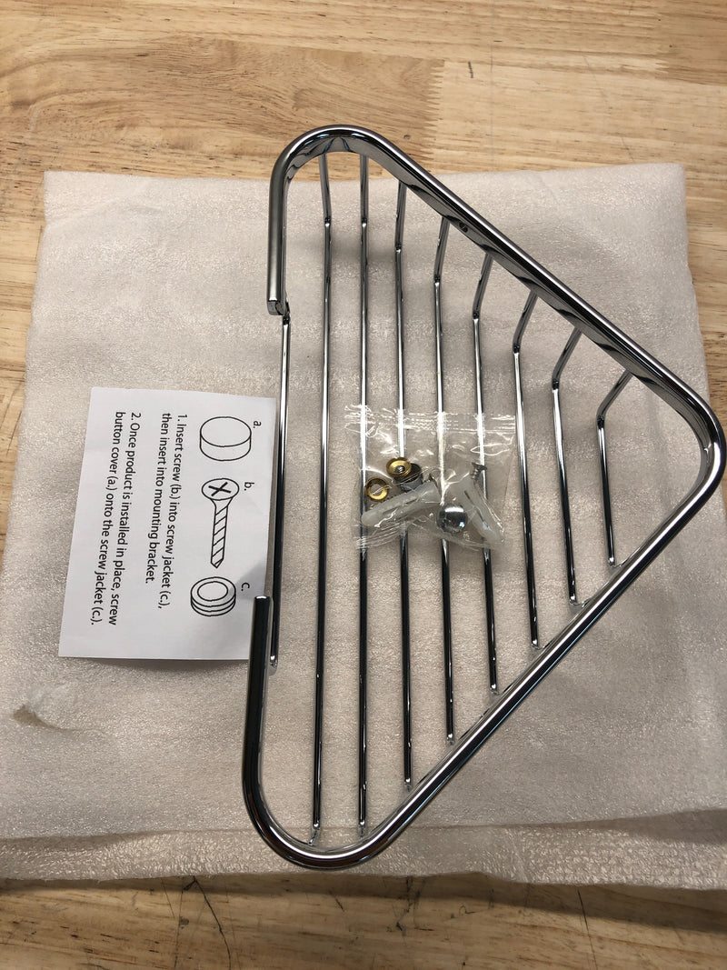 Signature Hardware 296023 10-1/4" Solid Brass Corner Shower Basket - Chrome