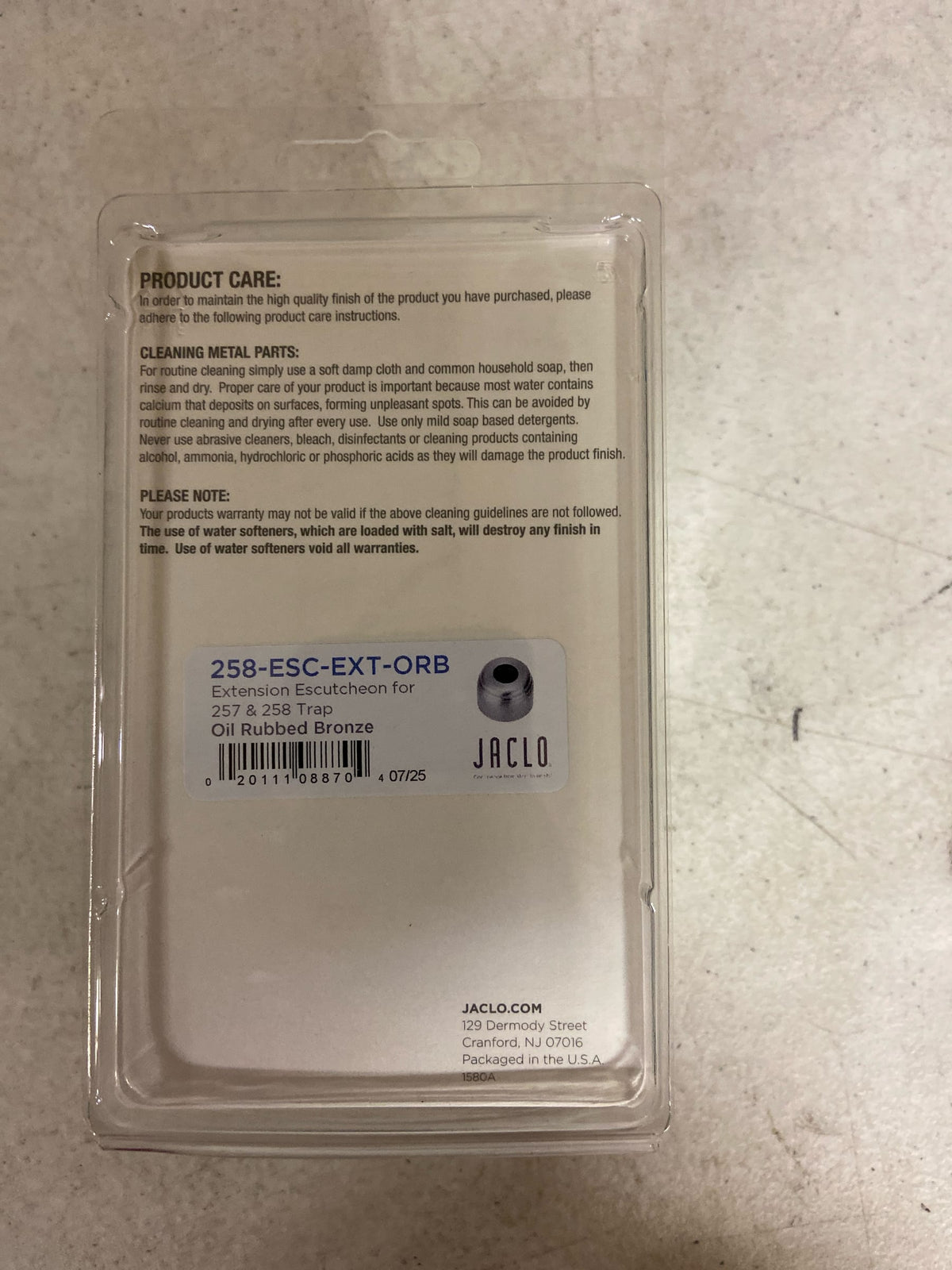 Jaclo 258-ESC-EXT-ORB Extension Escutcheon for 257 & 258 Decorative Trap - Oil-Rubbed Bronze
