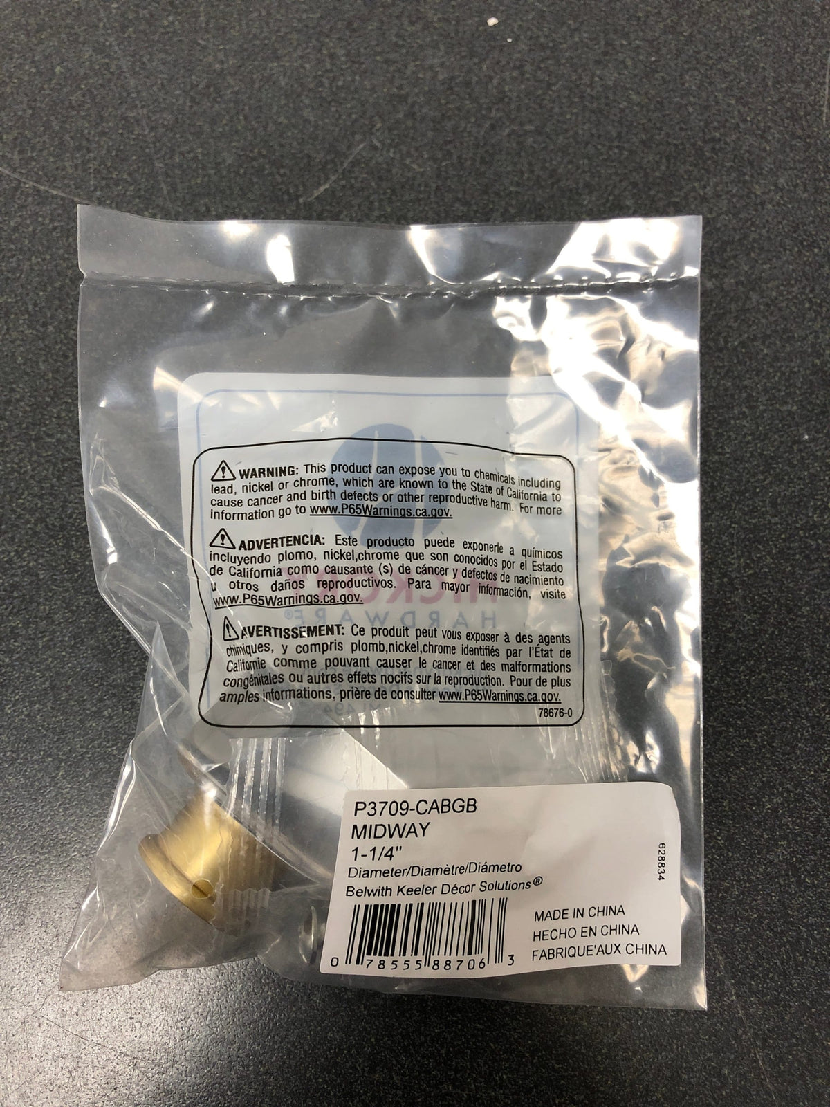 Hickory Hardware P3709-CABGB Midway 1-1/4" Chic Acrylic Clear Round Button Cabinet Knob / Drawer Knob - Crysacrylic with Brushed Golden Brass