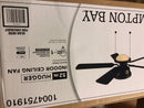 Hampton Bay Hugger 52in LED Ceiling Fan Black Flush Mount 5-Blade Indoor