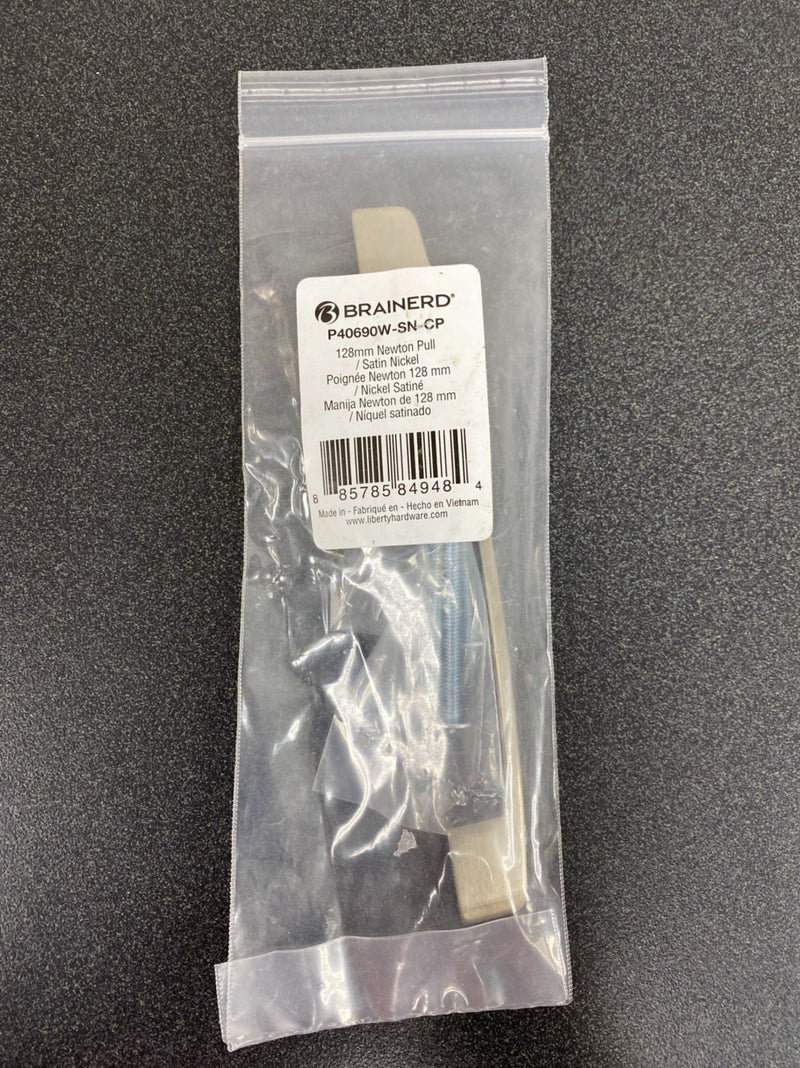 Braierd P40690W-SN-CP 5-1/16" CC Satin Nickel Newton Cabinet/Drawer Pull