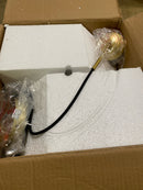 Elegant Lighting Living District Baxter 1-Light Metal Pendant in Brass and Frosted White