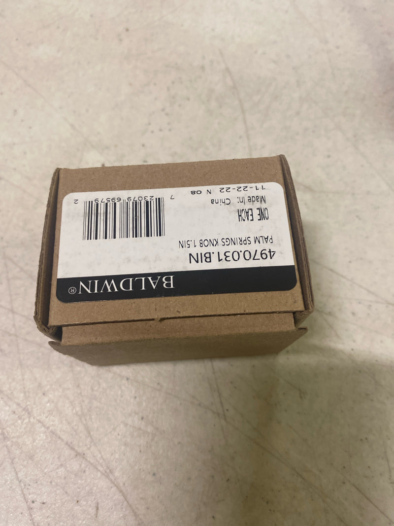 Baldwin 4970031BIN Palm Springs 1-1/2 Inch Bar Cabinet Knob from the Estate Collection - Non-Lacquered Brass