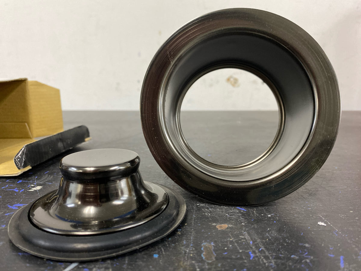 Signature Hardware SH163GM 3-1/2" Brass Kitchen Deep Garbage Disposal Flange and Stopper - Gunmetal