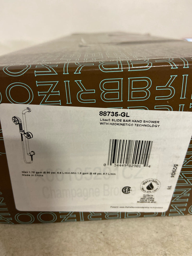 Brizo 88735-GL Litze 1.75 GPM Multi Function Hand Shower with Slide Bar and Integrated Wall Elbow - Luxe Gold