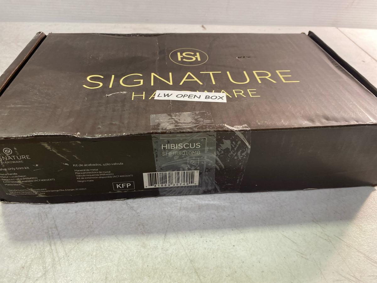 Signature Hardware SHHB8010MB Hibiscus Pressure Balanced Valve Trim Only - Less Rough-In Valve - Matte Black