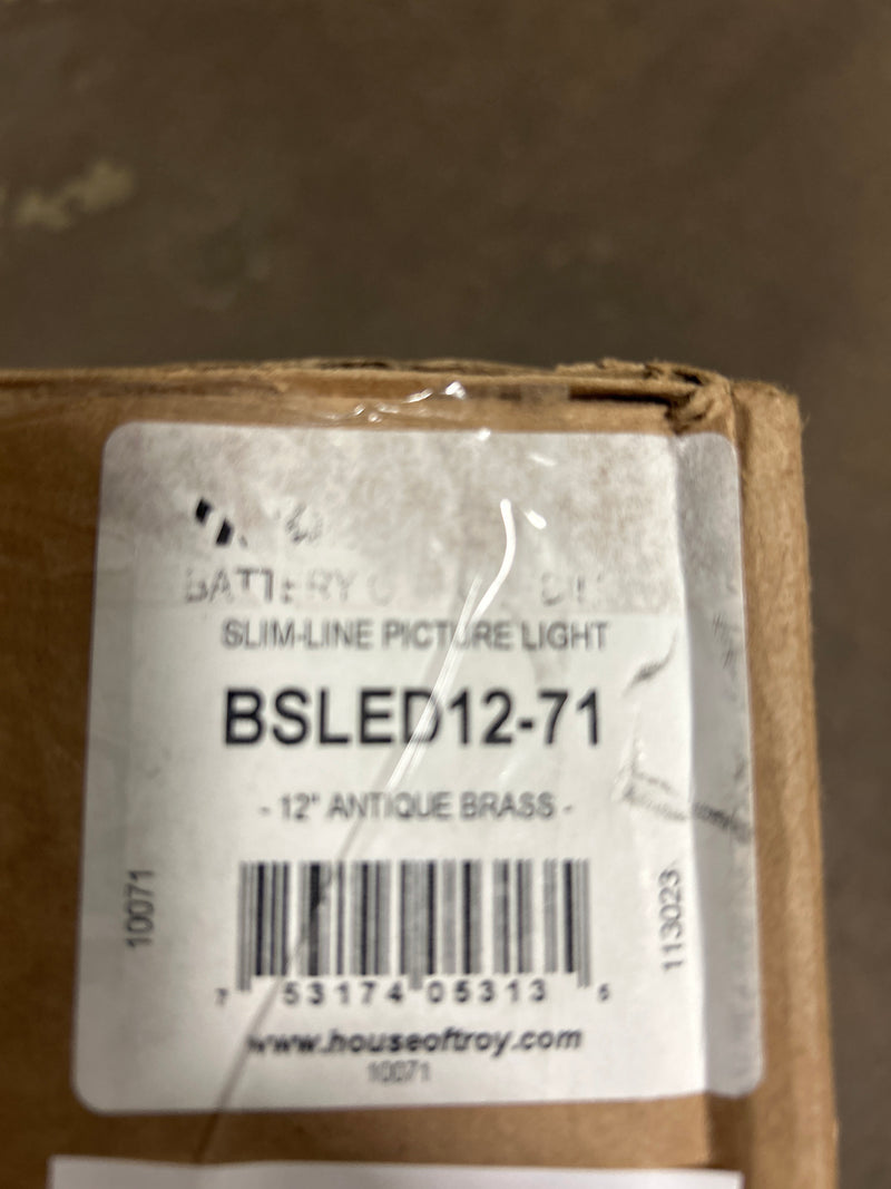 House of Troy BSLED12-71 Slim-Line Single Light 12-1/2" Wide Integrated LED Battery Operated Picture Light - Antique Brass