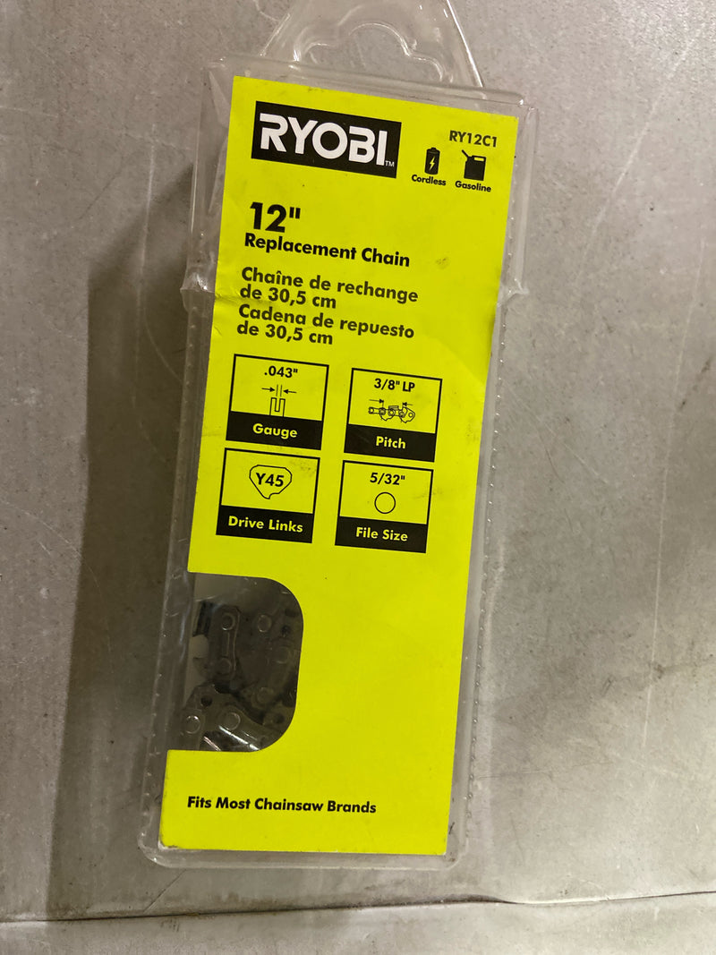 Ryobi RY12C1 12 in. 0.043-Gauge Replacement Chainsaw Chain, 45 Links (Single-Pack)