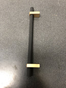 Alno A2902-6-CHP/MB Vita Bella 6" Center to Center Modern Knurled Cabinet Bar Handle / Drawer Bar Pull - Made in Italy - Champagne / Matte Black